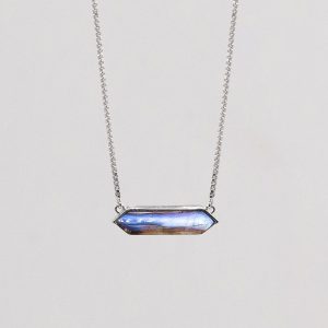 Nandina natural gemstone necklace in sterling silver (16 + 2”)