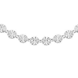 Italian crafted faceted sunray chain in sterling silver 17”