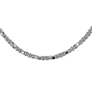 Italian crafted mirror popcorn chain in sterling silver 16”