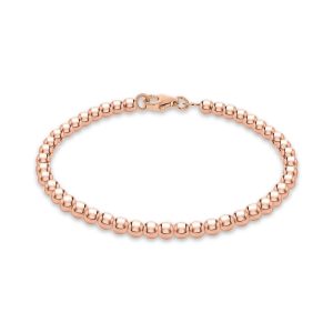 Ball bracelet in 18k rose gold plated sterling silver 7.5"