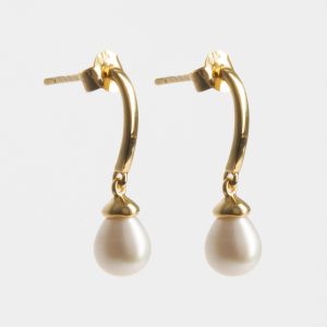 Elysia Pear drop A grade white Freshwater pearl earrings