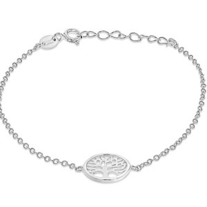 Italian crafted 'Tree of Life' bracelet in sterling silver 6.25" - 7.25"