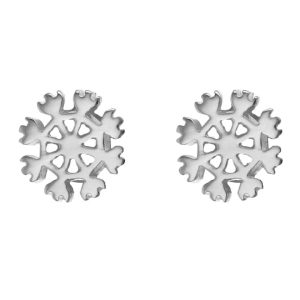 Sterling silver 'Snowflake' stud earrings with butterfly back