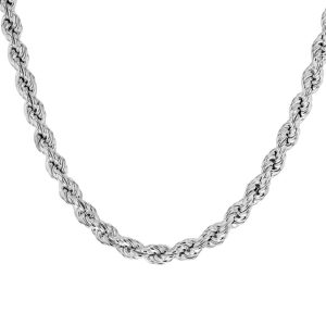 Italian crafted 4.2mm rope necklace in sterling silver 18"/24"/30"