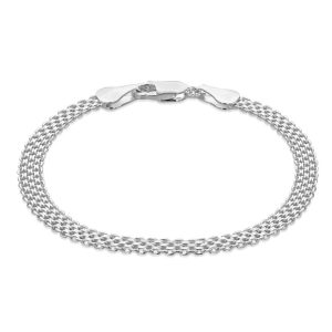 Italian crafted Bismarck bracelet in sterling silver 7.5"