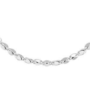 Italian crafted rounded-rectangular beaded necklace in sterling silver 18"