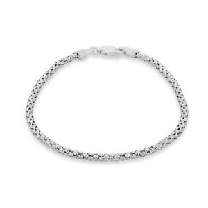 Italian crafted popcorn bracelet in sterling silver 7.5"