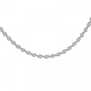 Faith & Brown Italian crafted Oxidised Satin Twist necklace in Sterling Silver 18 - 20"