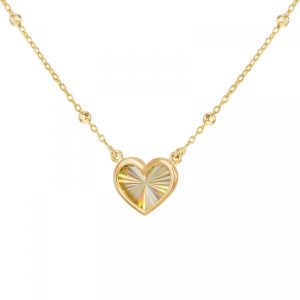 Faith & Brown 9k gold 'Luce' adjustable heart necklace 17-18"