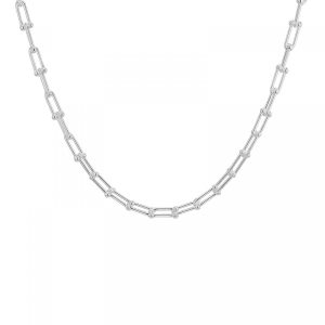 Faith & Brown Italian crafted Industrial Link Necklace 20"
